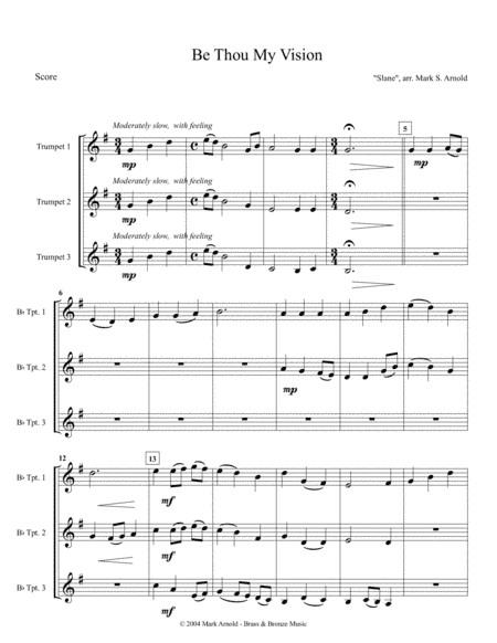 Be Thou My Vision - Trumpet Trio (arr. Mark Arnold)
