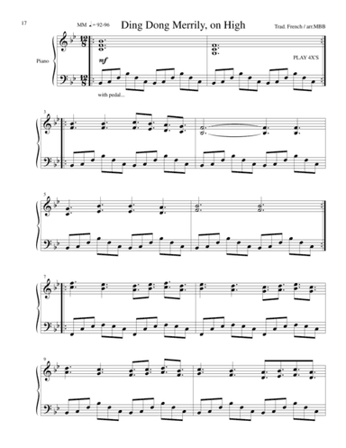 Ding, Dong, Merrily on High from 24 Traditional Carols in Minimalist Style for Piano Solo (arr. Michael Bomier)