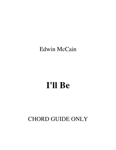 I'll Be (arr. RWM)