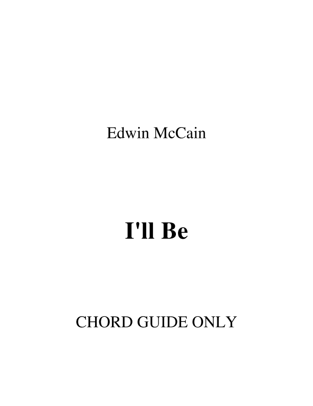 I'll Be (arr. RWM)