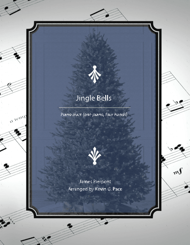 Jingle Bells, advanced piano duet (one piano, four hands)