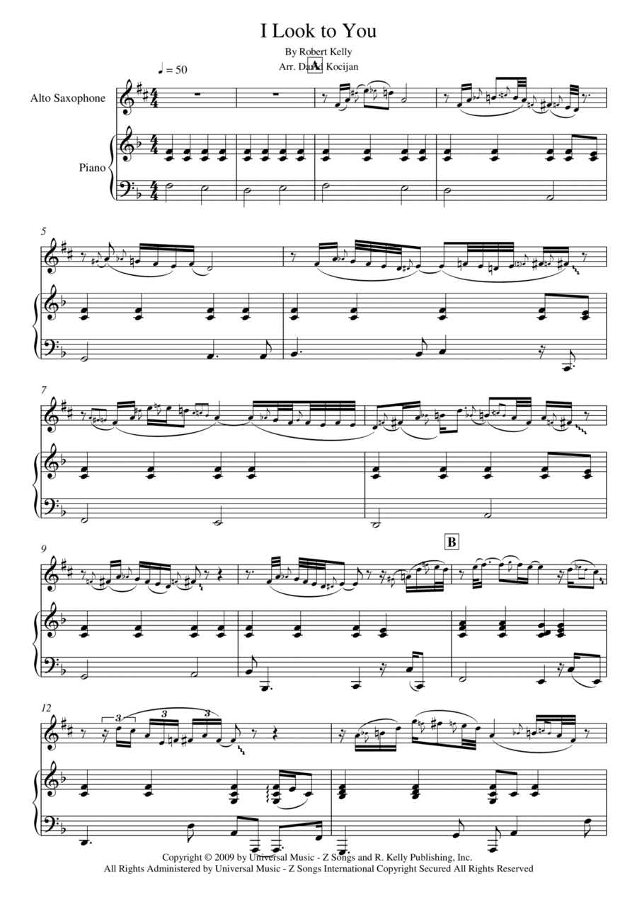 I Look To You (arr. David Kocijan)