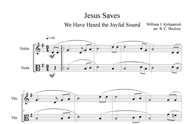 Jesus Saves (Violin and Viola Duet) (arr. B. C. Dockery)