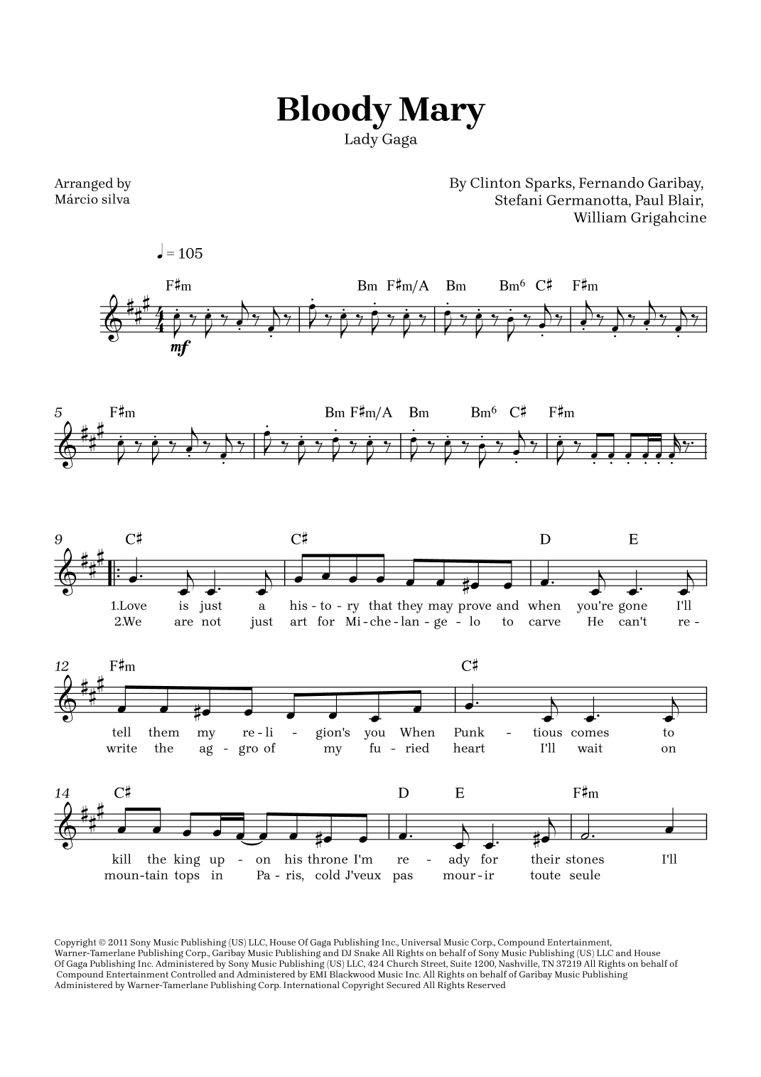 Bloody Mary (arr. Márcio Silva)