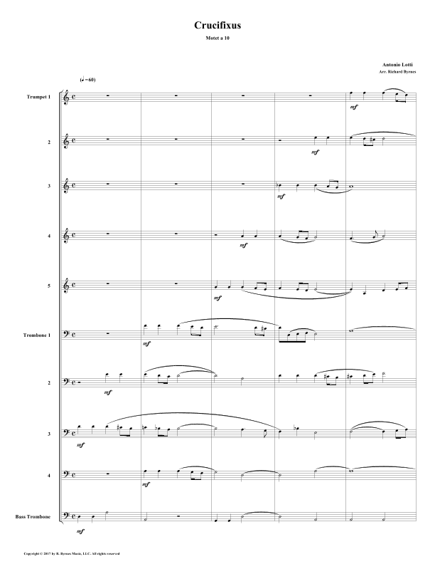 Crucifixus a 10 by Antonio Lotti (Brass Choir) (arr. Richard Byrnes)