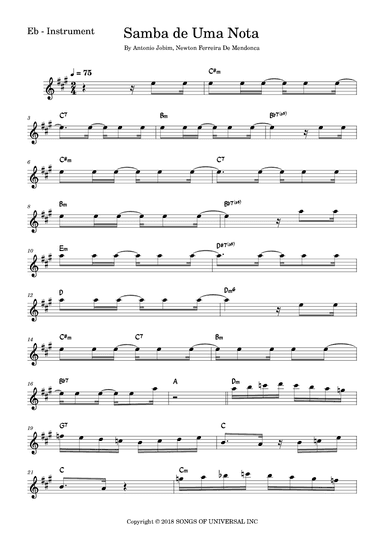 One Note Samba (samba De Uma Nota So) (arr. Fabio Eduardo de Oliveira)