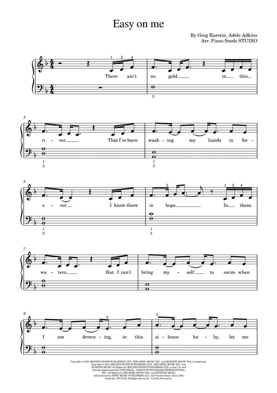 Easy On Me (arr. Piano Seeds STUDIO)