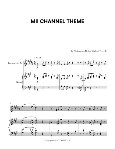 Mii Channel Theme (arr. Cadenza Editions)
