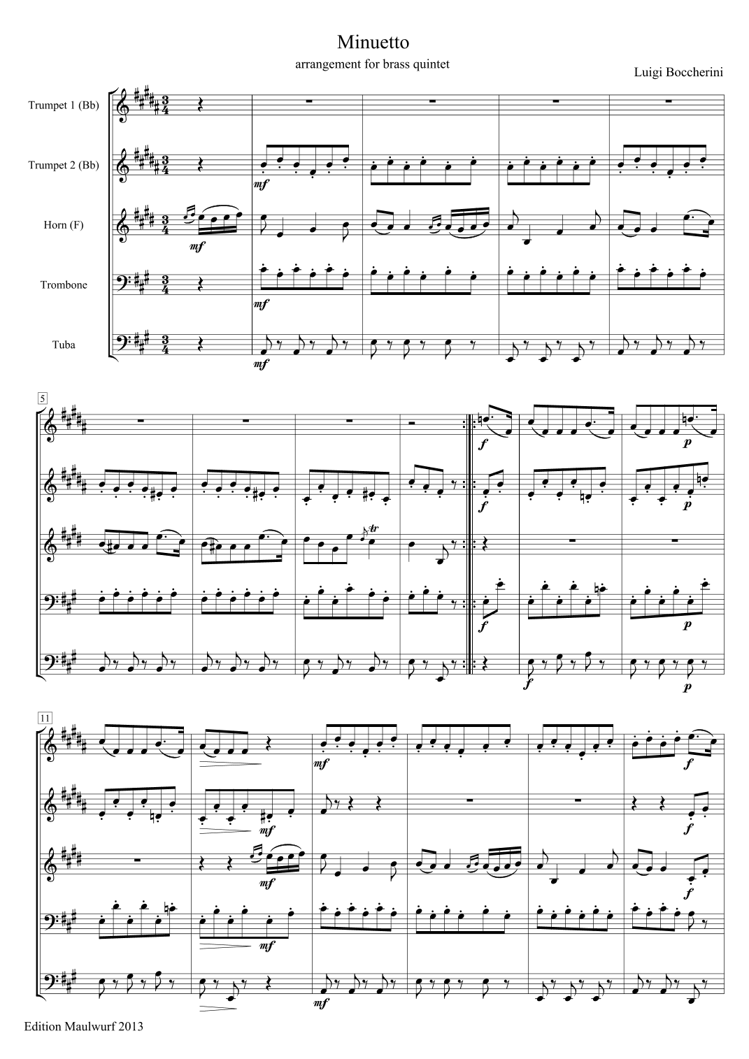 Boccherini Minuet (arr. Edition Maulwurf)