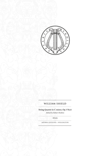 String Quartet in C minor, Op. 3, No. 6 (score and parts) (arr. Artaria Editions)