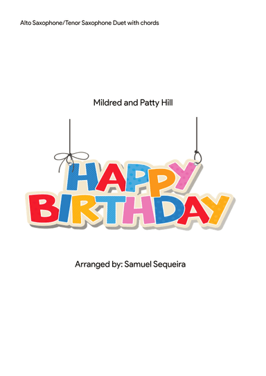 Happy Birthday - Alto Saxophone/Tenor Saxophone Duet (arr. Samuel Sequeira)