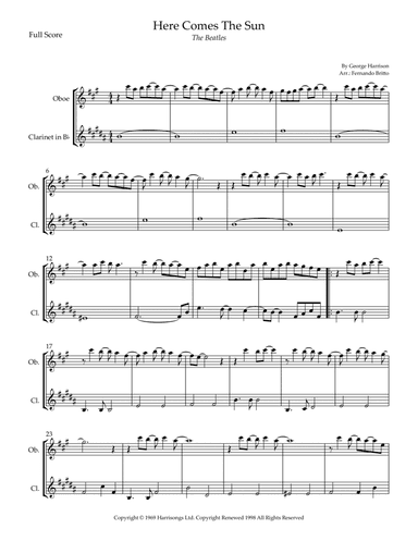 Here Comes The Sun (arr. Fernando Britto)