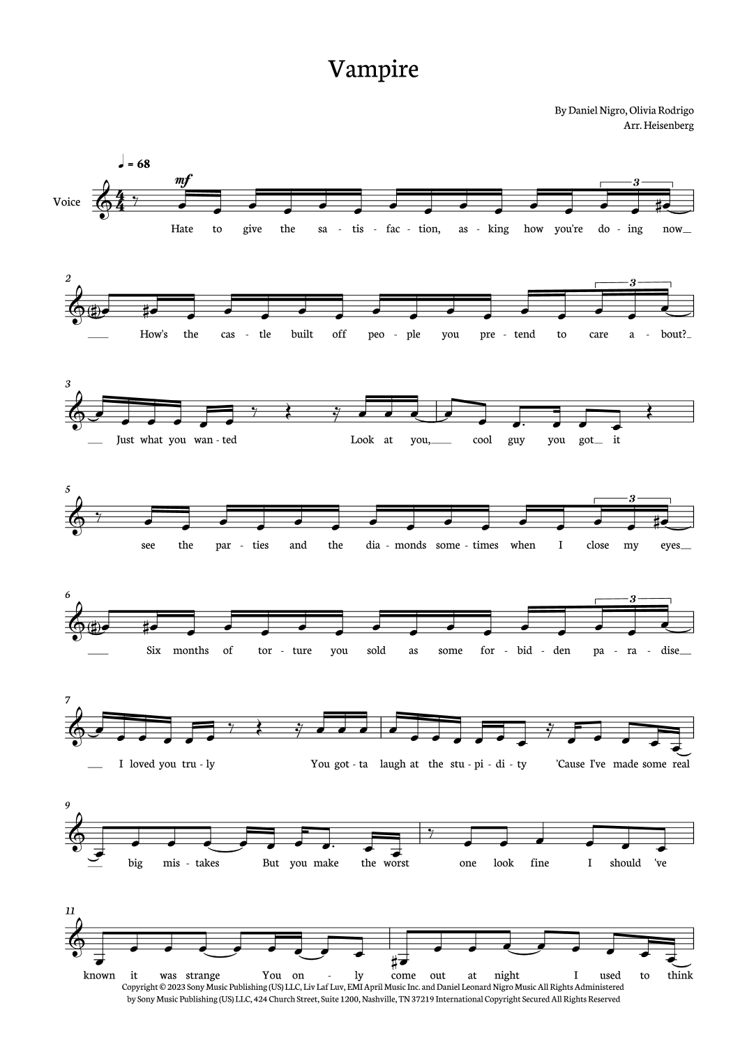 Vampire (arr. Heisenberg)