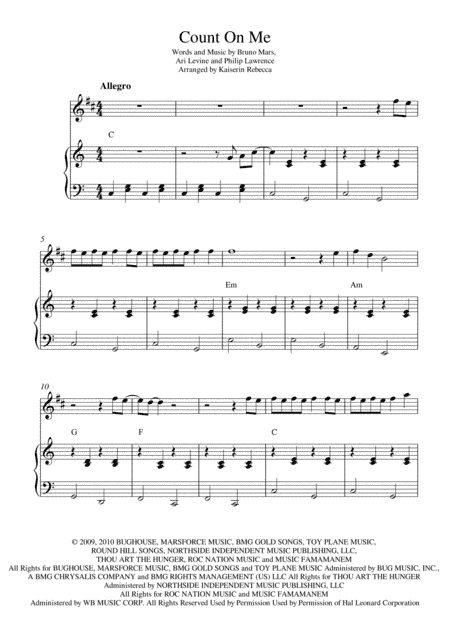 Count On Me (arr. Kaiserin Rebecca)