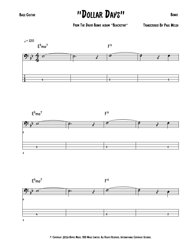 Dollar Days (arr. Accubass)