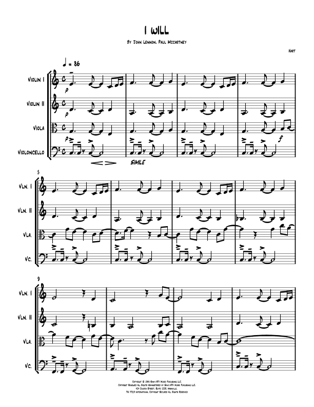 I Will (arr. HART)