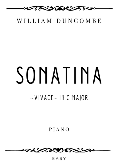 Duncombe - Sonatina in C Major (Vivave) - Easy (arr. Piacere Music Sheets)