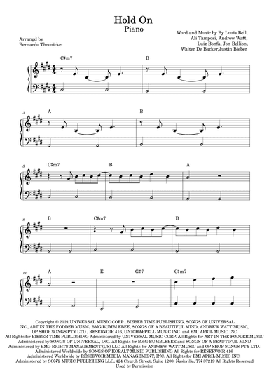 Hold On (arr. Bernardo Thronicke)