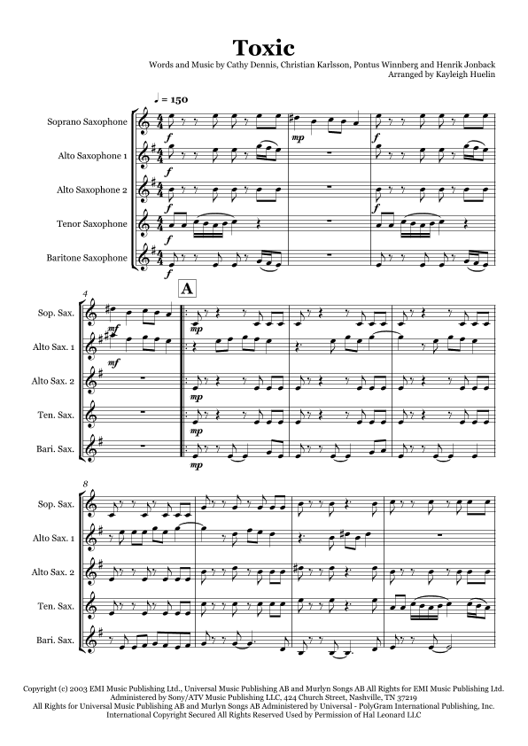 Toxic (arr. Kayleigh Huelin)