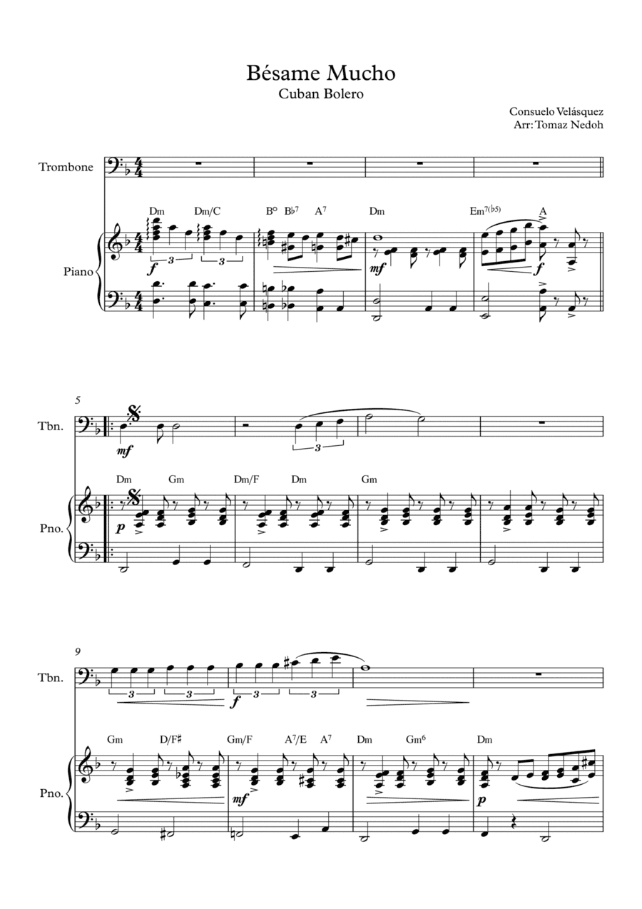 Bésame Mucho (arr. Tomaz Nedoh)