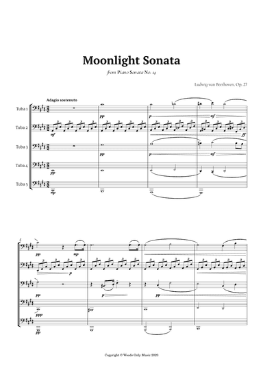 Moonlight Sonata by Beethoven for Tuba Quintet (arr. Ander)