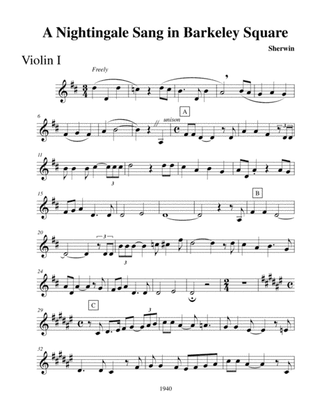 A Nightingale Sang In Berkeley Square (arr. Toby Loftus)