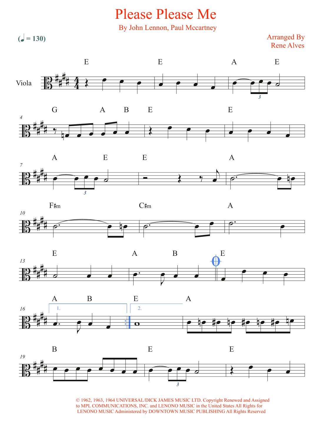 Please Please Me (arr. Rene Alves)