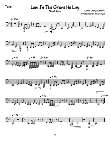 Low In The Grave He Lay (Christ Arose)-Brass Quintet (arr. Joseph Pugh)