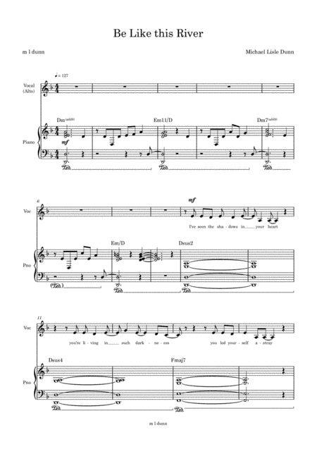 Be Like This River - Piano and Alto Voice