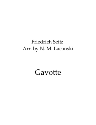 Gavotte (arr. Nick M Lacanski)
