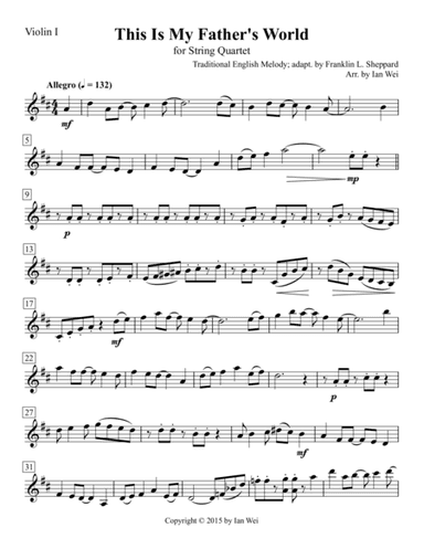 This Is My Father's World for String Quartet (arr. Ian Wei)