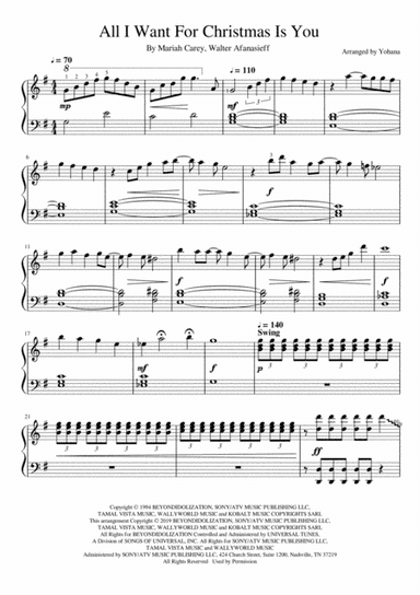 All I Want For Christmas Is You (arr. Yohana)