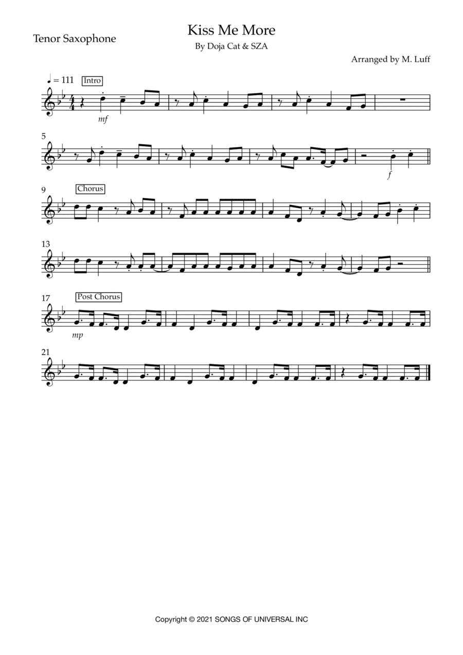 Kiss Me More (arr. Matt Luff)