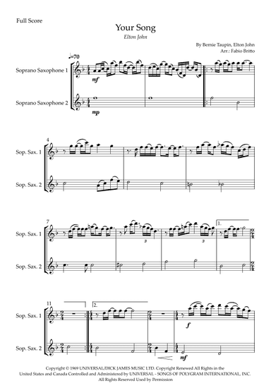 Your Song (arr. Fabio Britto)