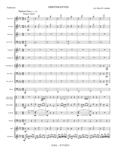 Greensleeves (arr. Glen D. Lienhart)