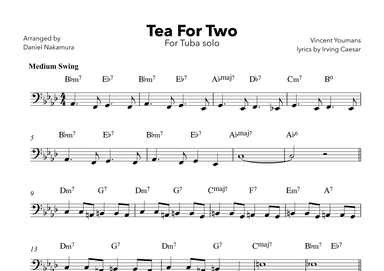 Tea For Two (For Tuba with Chords) (arr. Daniel Nakamura)