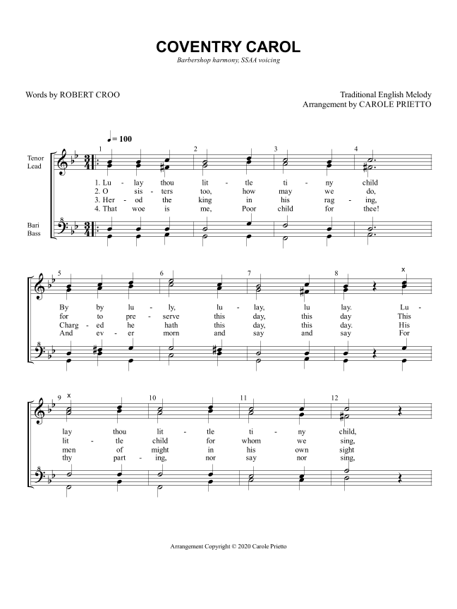 Coventry Carol (arr. CAROLE PRIETTO)