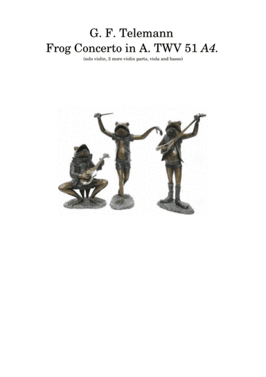 Telemann "Frog" Concerto for solo violin and larger group of strings (arr. Pam Moutoussi)