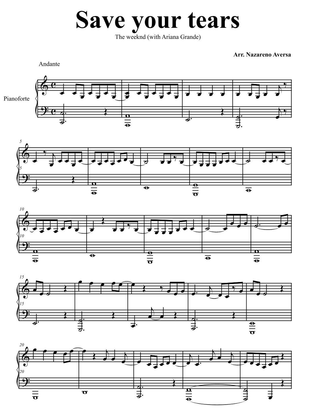 Save Your Tears Remix (arr. Nazareno Aversa)