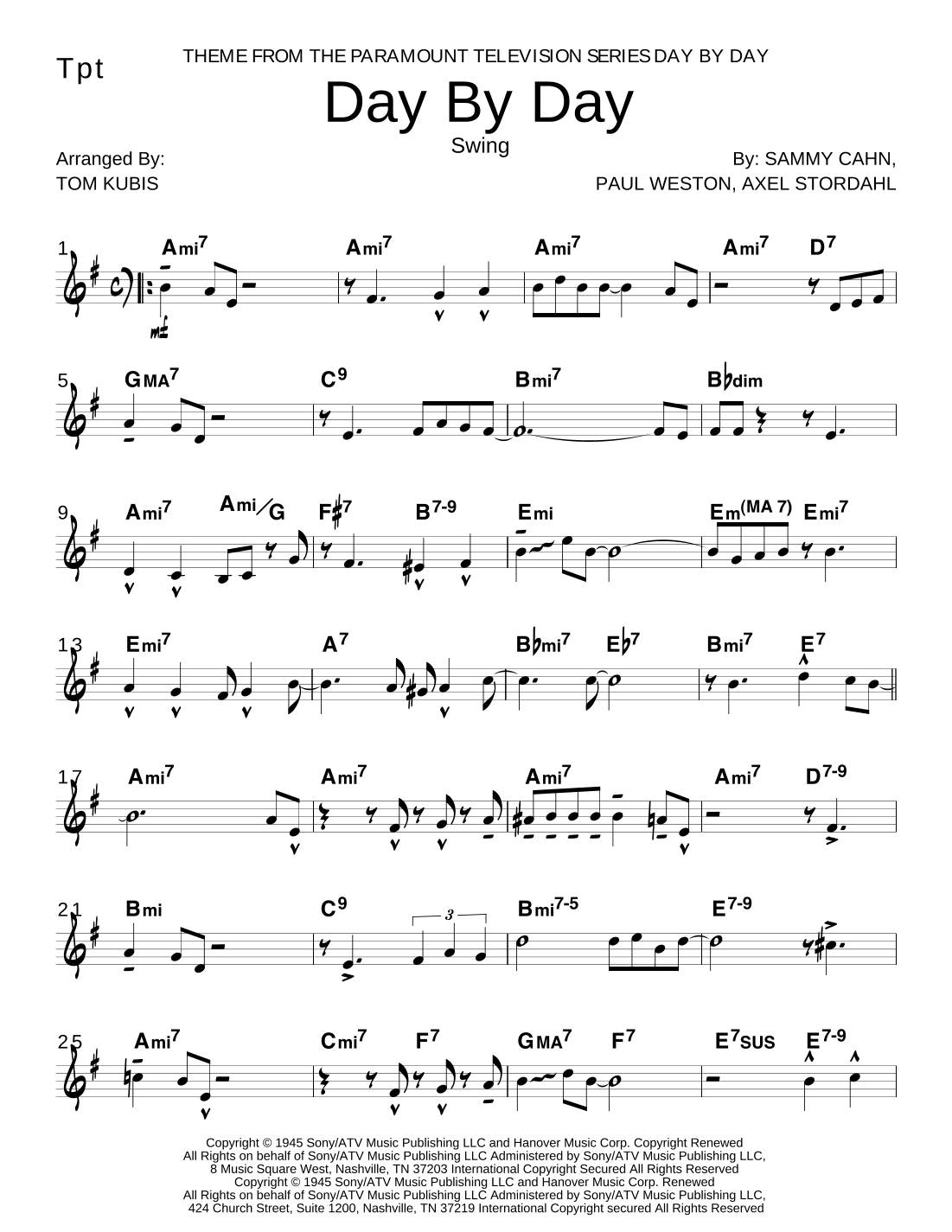 Day By Day (arr. Tom Kubis)