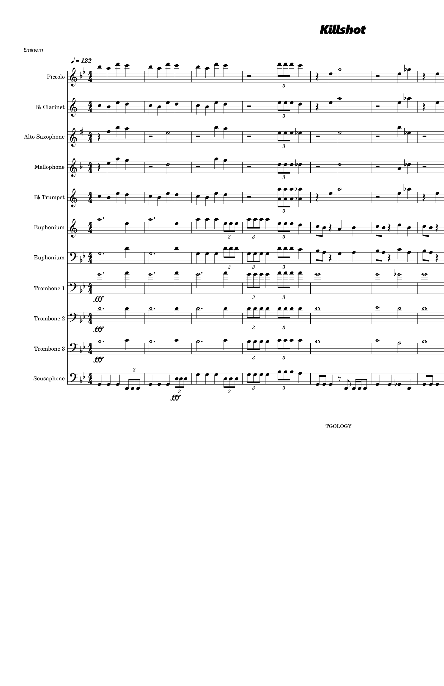 Killshot (arr. Russell Cratic)