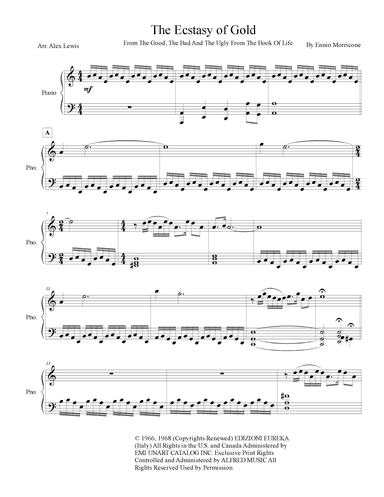 The Ecstasy Of Gold (arr. Alex Lewis)