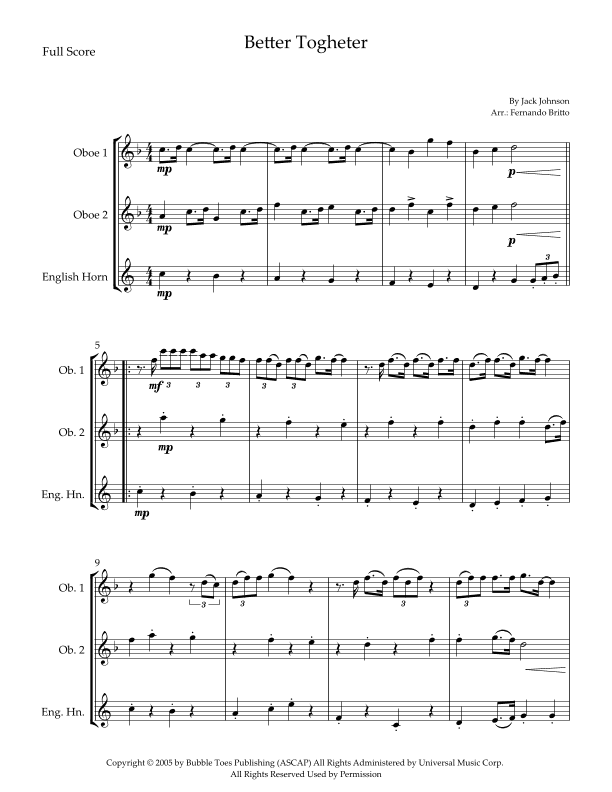 Better Together (arr. Fernando Britto)