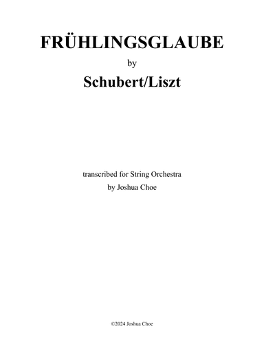 Frühlingsglaube, D.686 (arr. JMJ Arrangements)