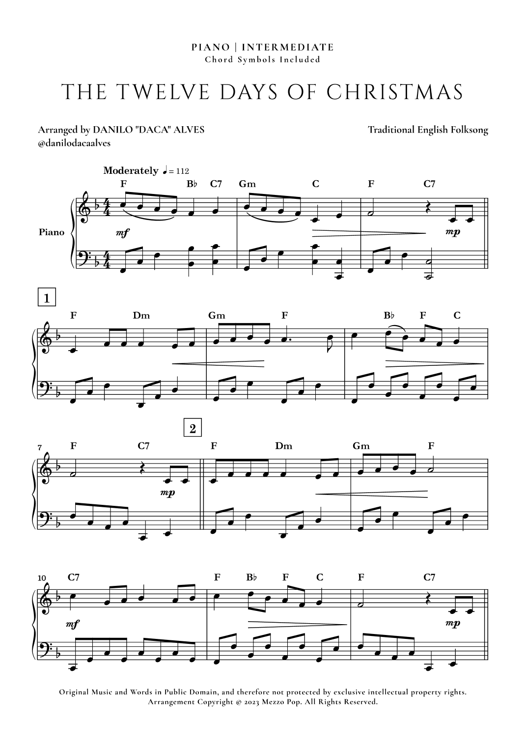 The Twelve Days of Christmas (arr. Danilo "Daca" Alves)