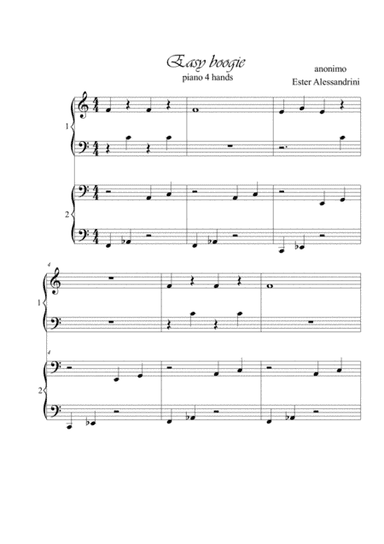 Easy boogie. Piano 4 hands (arr. Ester Alessandrini)