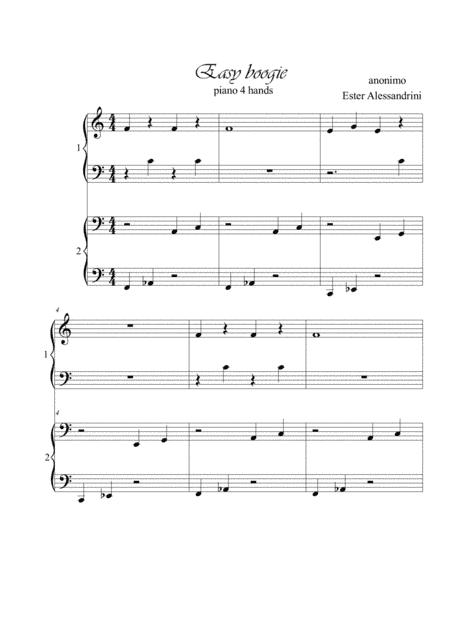 Easy boogie. Piano 4 hands (arr. Ester Alessandrini)