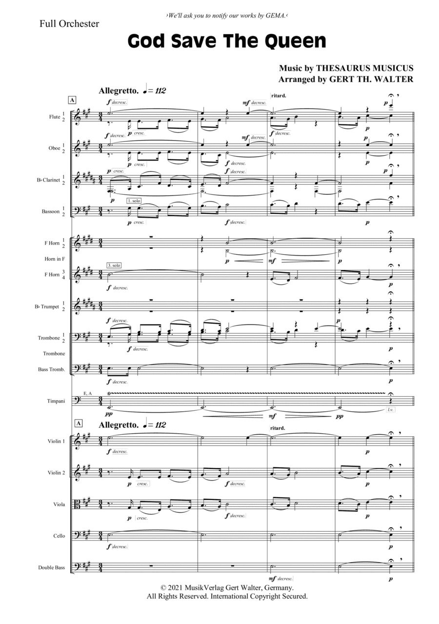 God Save The Queen (arr. Gert Th. Walter)