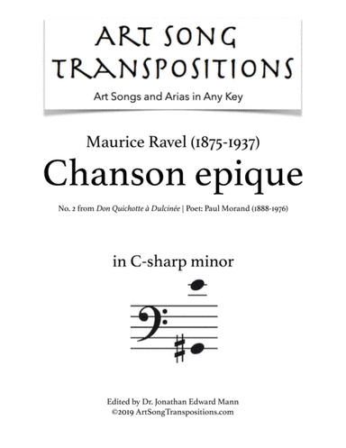 Chanson Romanesque (arr. ArtSongTranspositions.com)
