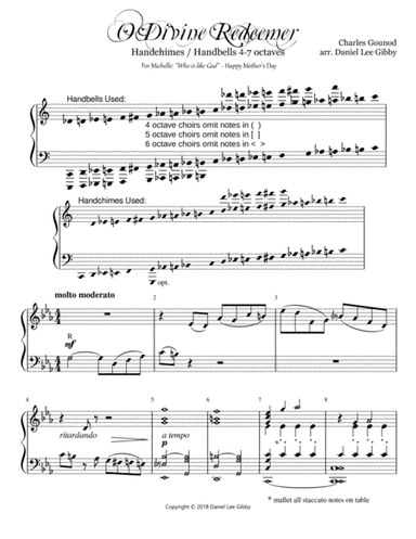 O Divine Redeemer - for 4-7 octaves handbells and chimes (arr. Daniel Lee Gibby)